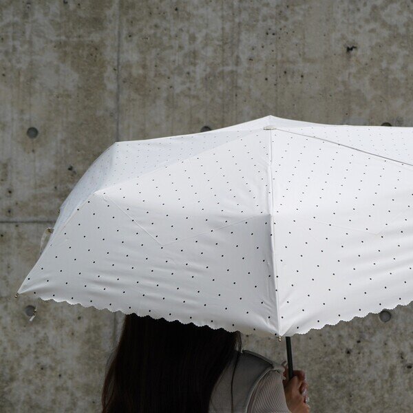 遮光ドットフラワーポイント ミニ 折りたたみ日傘(晴雨兼用)